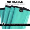 Harrison Howard Loose-Fitting Horse Fly Leggings Breathable, Tear-Resistant Fine Mesh Leg Guards Stay-on Comfortable Fly Boots (Set of 4) Blue Pony(Mint)