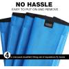 Harrison Howard Loose-Fitting Horse Fly Leggings Breathable, Tear-Resistant Fine Mesh Leg Guards Stay-on Comfortable Fly Boots (Set of 4) Blue Pony(Sky Blue)