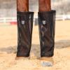 Harrison Howard Loose-Fitting Horse Fly Leggings Breathable, Tear-Resistant Fine Mesh Leg Guards Stay-on Comfortable Fly Boots (Set of 4)(Black)