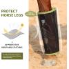 Harrison Howard Loose-Fitting Horse Fly Leggings Breathable, Tear-Resistant Fine Mesh Leg Guards Stay-on Comfortable Fly Boots (Set of 4)(Light Olive)