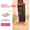 Harrison Howard Loose-Fitting Horse Fly Leggings Breathable, Tear-Resistant Fine Mesh Leg Guards Stay-on Comfortable Fly Boots (Set of 4)(Magenta)