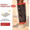 Harrison Howard Loose-Fitting Horse Fly Leggings Breathable, Tear-Resistant Fine Mesh Leg Guards Stay-on Comfortable Fly Boots (Set of 4)(Red)
