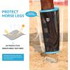 Harrison Howard Loose-Fitting Horse Fly Leggings Breathable, Tear-Resistant Fine Mesh Leg Guards Stay-on Comfortable Fly Boots (Set of 4)(Sky Blue)