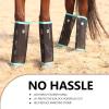 Harrison Howard Loose-Fitting Horse Fly Leggings Breathable, Tear-Resistant Fine Mesh Leg Guards Stay-on Comfortable Fly Boots (Set of 4)(Summer Mint)