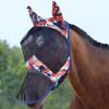 Harrison Howard LumiVista Horse Fly Mask Long Nose with Ears UV Protection for Horse Dream Star L Full Size(Abstract Graffiti)