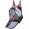 Harrison Howard LumiVista Horse Fly Mask Long Nose with Ears UV Protection for Horse Dream Star L Full Size(Abstract Graffiti)