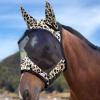 Harrison Howard LumiVista Horse Fly Mask Standard with Ears UV Protection for Horse Pastel Mix L Full Size(Leopard Print)