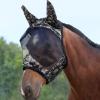 Harrison Howard LumiVista Horse Fly Mask Standard with Ears UV Protection for Horse Pastel Mix L Full Size(Paisley Wave)