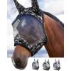 Harrison Howard LumiVista Horse Fly Mask Standard with Ears UV Protection for Horse Pastel Mix L Full Size(Paisley Wave)