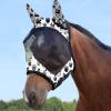 Harrison Howard LumiVista Horse Fly Mask Standard with Ears UV Protection for Horse Pastel Mix L Full Size(Pine Cones)