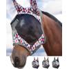 Harrison Howard LumiVista Horse Fly Mask Standard with Ears UV Protection for Horse Pastel Mix L Full Size(Tribal Rhombus)