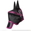 Harrison Howard Maskology Supreme Horse Fly Mask Stellar UV Protection with Detachable Nose Cover Well-Received 2-in-1 Mask Fuchsia Black L Full Size(Fuchsia Pink)
