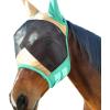 Harrison Howard Pro Luminous Horse Fly Mask Large Eye Space Standard with Ears UV Protection for Horse Light Champagne Small Pony(Champagne Gold/Mint)