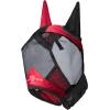 Harrison Howard Pro Luminous Horse Fly Mask Large Eye Space Standard with Ears UV Protection for Horse Light Champagne Small Pony(Scarlet Red/Black)