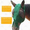 Harrison Howard Superior Comfort Breathable Fly Masks Soft on Skin with Tassels Natural Nose Swatter(Tassel Fringe-Deep Green)