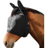 Harrison Howard UV-proof Multi-Function Fabrics Thick Fleece Padding Horse Fly Mask Half Face with Ears Mint Horse Large(Black)