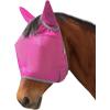 Harrison Howard UV-proof Multi-Function Fabrics Thick Fleece Padding Horse Fly Mask Half Face with Ears Mint Horse Large(Magenta)