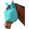 Harrison Howard UV-proof Multi-Function Fabrics Thick Fleece Padding Horse Fly Mask Half Face with Ears Mint Horse Large(Mint)