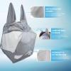 Harrison Howard UV-proof Multi-Function Fabrics Thick Fleece Padding Horse Fly Mask Half Face with Ears Mint Horse Large(Original Grey)
