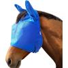 Harrison Howard UV-proof Multi-Function Fabrics Thick Fleece Padding Horse Fly Mask Half Face with Ears Mint Horse Large(Signature Blue)
