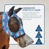 Horse Fly Mask with Nose Skirt Fine Mesh Sleek Pull-on Design Green Tribe L (Full Size)