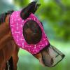Horse Fly Mask with Nose Skirt Fine Mesh Sleek Pull-on Design Pink Skirt Pink Bits L (Full Size)