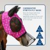 Horse Fly Mask with Nose Skirt Fine Mesh Sleek Pull-on Design Pink Skirt Pink Bits L (Full Size)