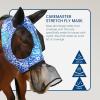 Horse Fly Mask with Nose Skirt Fine Mesh Sleek Pull-on Design Skirt Blue Leopard L Full Size