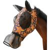 Horse Fly Mask with Nose Skirt Fine Mesh Sleek Pull-on Design Skirt-Golden Stars (L; Full Size)