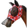 Horse Fly Mask with Nose Skirt Fine Mesh Sleek Pull-on Design-Cute Hearts (L; Full Size)