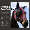 Mask Tech Horse Fly Mask Elasticity Breathable Fabric with UV Protection Soft Mesh for Horse Everlasting Cosmos L(Entwined Straps)