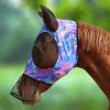 Ultra Lightweight UV-Proof Full Visibility Stretchy Horse Fly Mask Long Nose with Ears Colorful Dots L Full Size