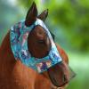 Ultra Lightweight UV-Proof Full Visibility Stretchy Horse Fly Mask Long Nose with Ears-Green Paint (L Full Size)