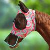 Ultra Lightweight UV-Proof Full Visibility Stretchy Horse Fly Mask Long Nose with Ears-Rainbow Circle (L; Full Size)