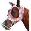 Ultra Lightweight UV-Proof Full Visibility Stretchy Horse Fly Mask Long Nose with Ears-Rainbow Circle (L; Full Size)