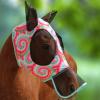 Ultra Lightweight UV-Proof Full Visibility Stretchy Horse Fly Mask Long Nose with Ears-Rainbow Circle (L; Full Size)