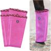 Fine Mesh Fly Boots Loose Fitting & Non-Slip Horse Fly Leggings Fleece Air Flow (Set of 4)(Hot Fuchsia)