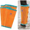 Fine Mesh Fly Boots Loose Fitting & Non-Slip Horse Fly Leggings Fleece Air Flow (Set of 4)(Soft Orange)