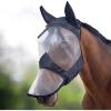 Harrison Howard CareMaster Horse Fly Mask Long Nose with Ears Full Face Black/Silver Retro Large Full Size(Black/Silver)