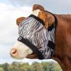 Harrison Howard Cattle Livestock Fly Mask Breathable Mesh Padded Edging with Fun Patterns Large Spacing Forelock Opening Design Adjustable Fit for Cattle Black(Zebra)