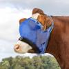 Harrison Howard Cattle Livestock Fly Mask Breathable Mesh Padded Edging with Fun Patterns Large Spacing Forelock Opening Design Adjustable Fit for Cattle Black(Blue)