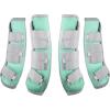 Harrison Howard Horse Fly Boots Leg Guards Fly Boots Protection Set of 4 Aqua Medium Cob(Aqua)