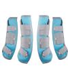 Harrison Howard Horse Fly Boots Leg Guards Fly Boots Protection Set of 4 Aqua Medium Cob(Voodoo Blue)