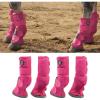 Harrison Howard Horse Fly Boots Perfect Contoured Fit Leg Guards Dense Mesh Boots with Ventilated Comfort Reliable Protection from Summer Elements Set of 4 Purple M(Magenta)