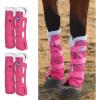 Harrison Howard Horse Fly Boots Summer Protection with Fleece Trim to Eliminate Rubbing Comfortable and Ventilating Mesh Leg Guards Set of 4 Mint L(Magenta)