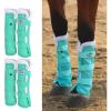 Harrison Howard Horse Fly Boots Summer Protection with Fleece Trim to Eliminate Rubbing Comfortable and Ventilating Mesh Leg Guards Set of 4 Mint L(Mint)