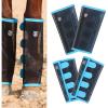 Harrison Howard Loose-Fitting Horse Fly Leggings Breathable, Tear-Resistant Fine Mesh Leg Guards Stay-on Comfortable Fly Boots (Set of 4)(Sky Blue)