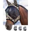 Harrison Howard LumiVista Horse Fly Mask Standard with Ears UV Protection for Horse Pastel Mix L Full Size(Leopard Print)