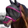 Harrison Howard Maskology Supreme Horse Fly Mask Stellar UV Protection with Detachable Nose Cover Well-Received 2-in-1 Mask Fuchsia Black L Full Size(Fuchsia Pink)