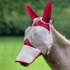 Harrison Howard Mule Donkey Fly Mask Full Face Protection with Nose Cover Mint L(Red)